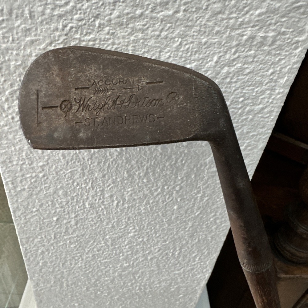 Antique 1900s Wright Ditson St Andrews Mashie Golf Club Hickory Wood Shaft Iron